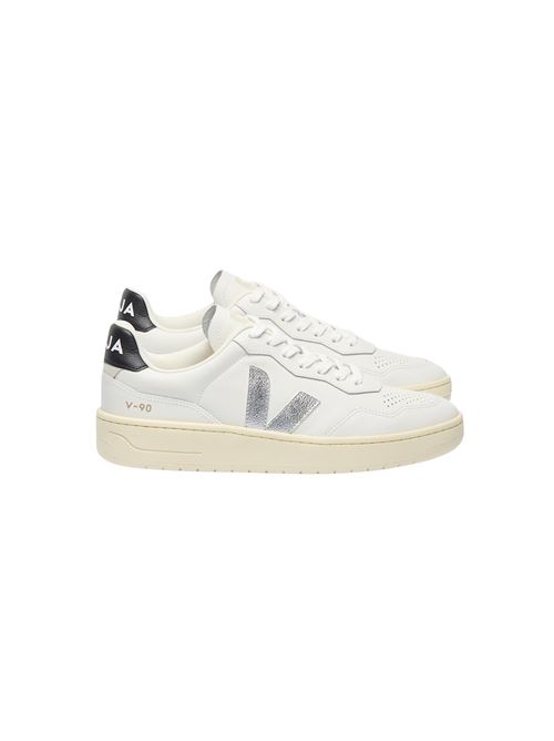 V-90 LEATHER WHITE SILVER BLACK VEJA | VD2020910WHITE-SILVER-BLACK