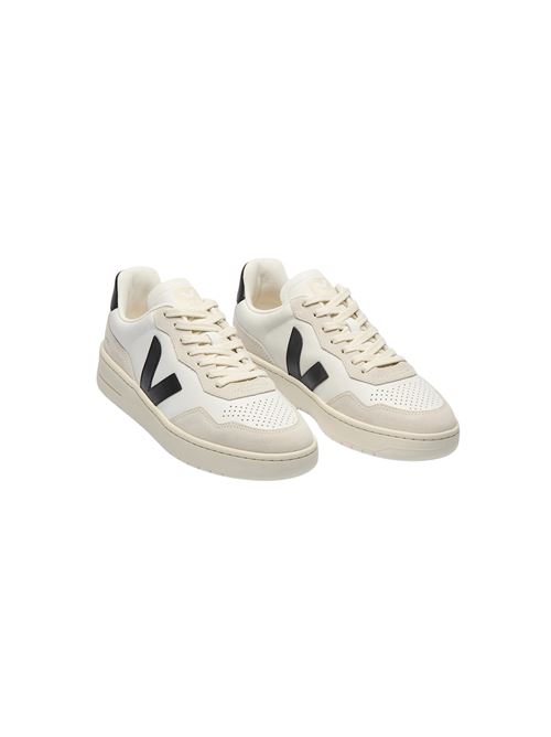 V-90 LEATHER WHITE BLACK VEJA | VD2021061WHITE-BLACK