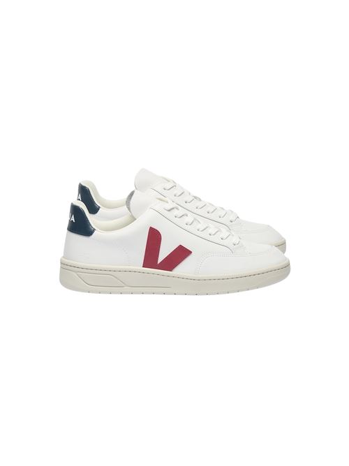 V-12 LEATHER WHITE MARSALA NAUTICO VEJA | XD0201955EXTRA-WHITE-MARSALA